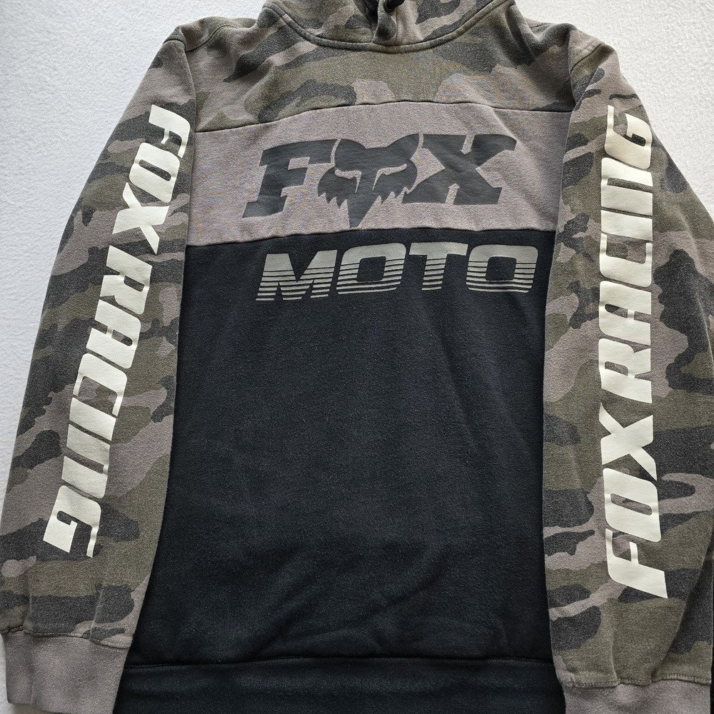 Fox Racing Hoodie Mens Large Camo Moto Pullover Sweatshirt Streetwear Graphic